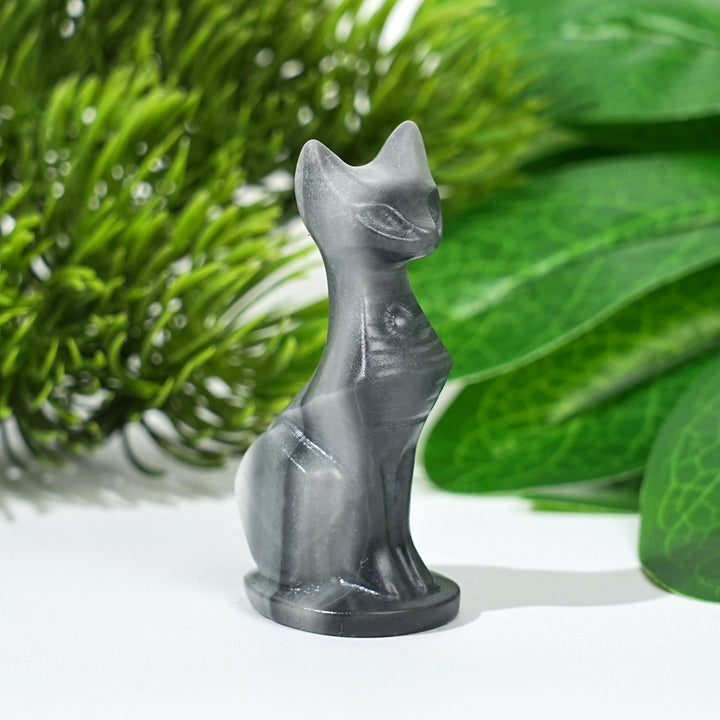 Natural Crystal Carving Robot Cat