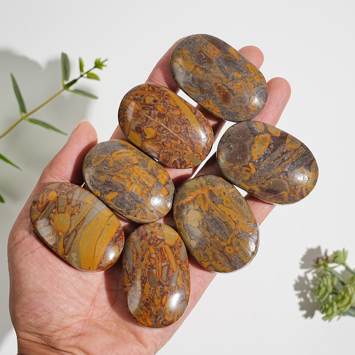 Natural Crystal Bamboo Leaf Stone Palmstone