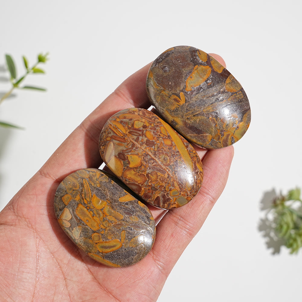 Natural Crystal Bamboo Leaf Stone Palmstone