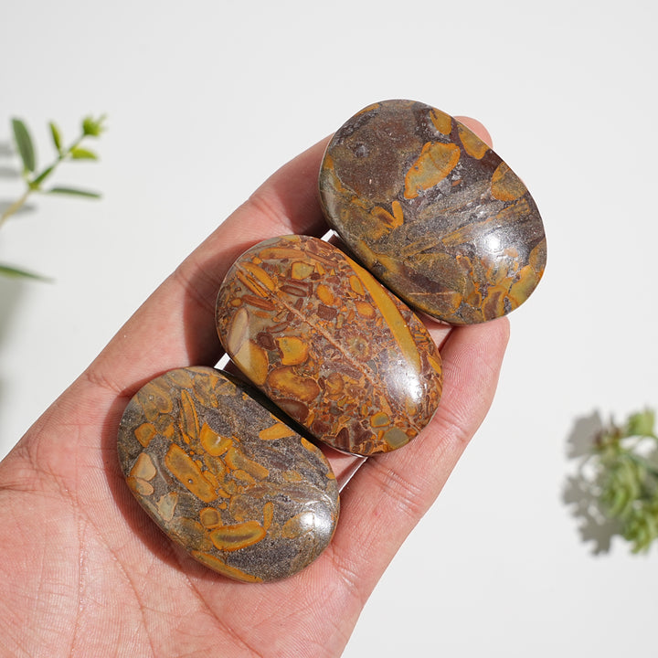 Natural Crystal Bamboo Leaf Stone Palmstone