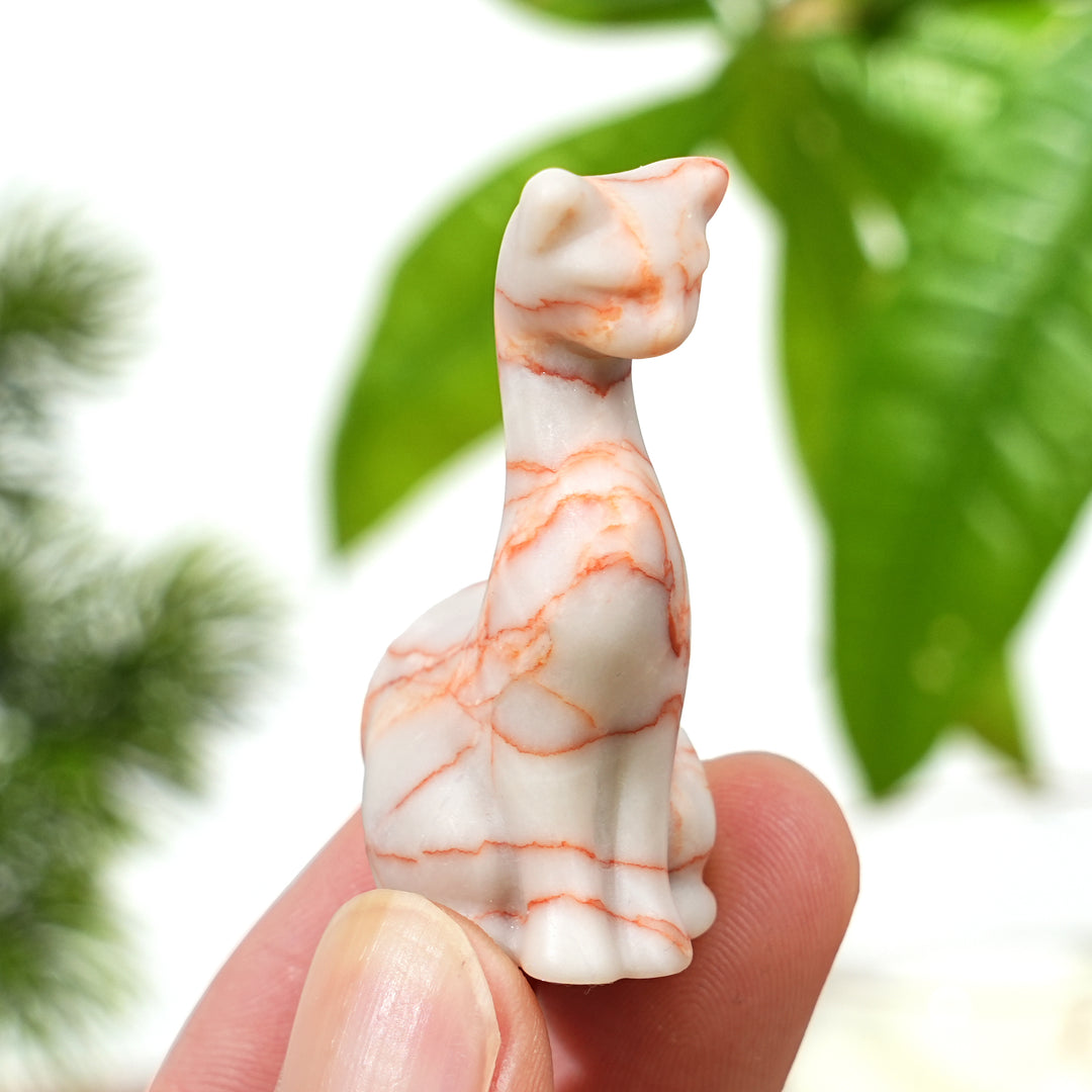 Natural Crystal Carving Slender Cat
