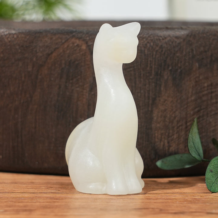 Natural Crystal Carving Slender Cat