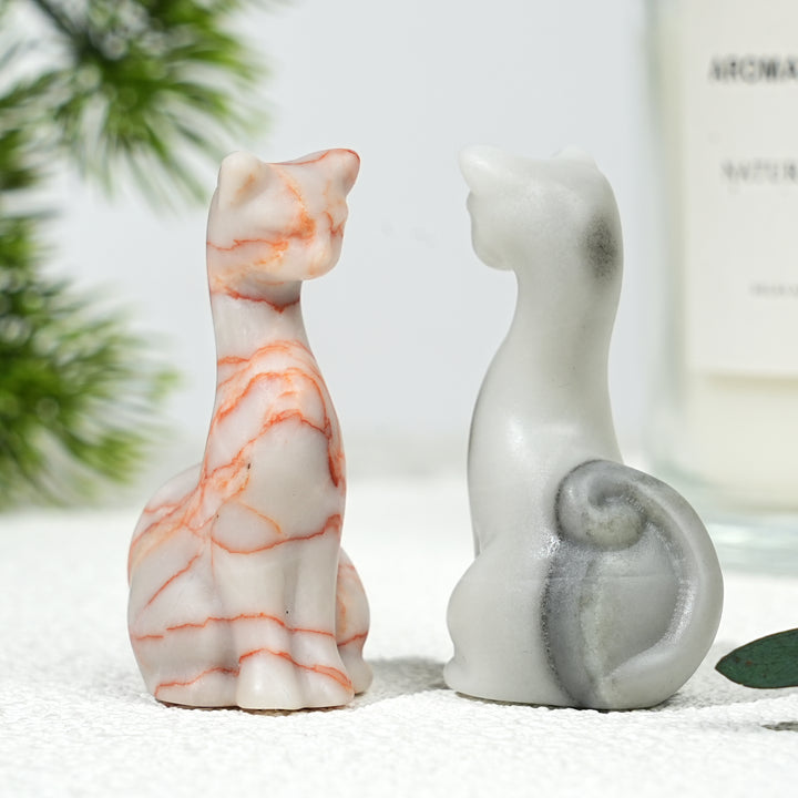 Natural Crystal Carving Slender Cat