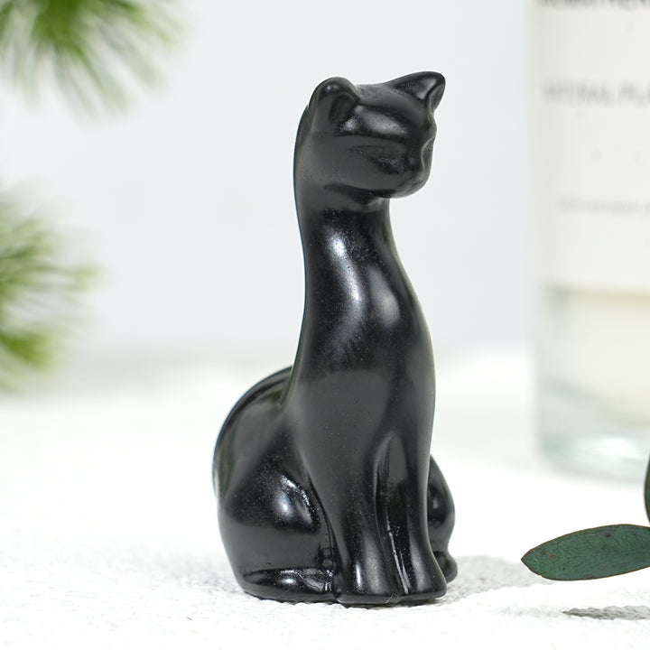 Natural Crystal Carving Slender Cat