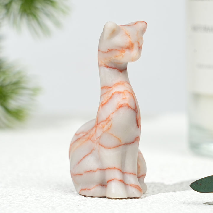 Natural Crystal Carving Slender Cat