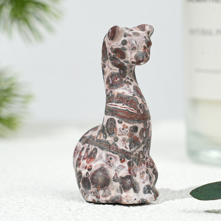 Natural Crystal Carving Slender Cat