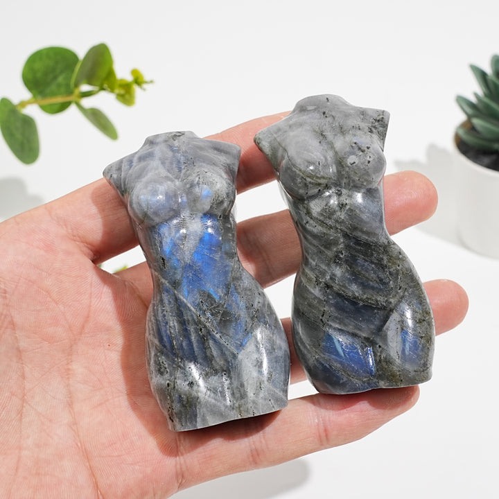 Natural Crystal Labradorite Female Model Carving