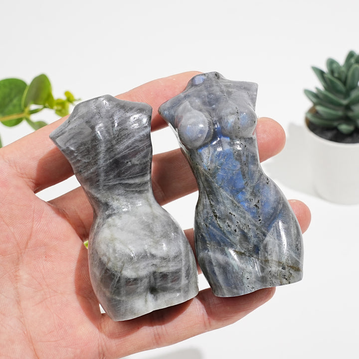 Natural Crystal Labradorite Female Model Carving