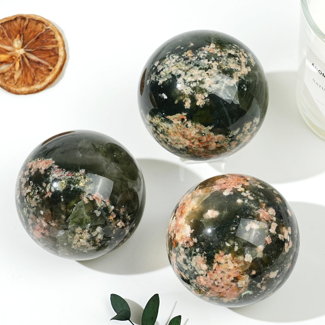 Natural Green Rutilated Sphere