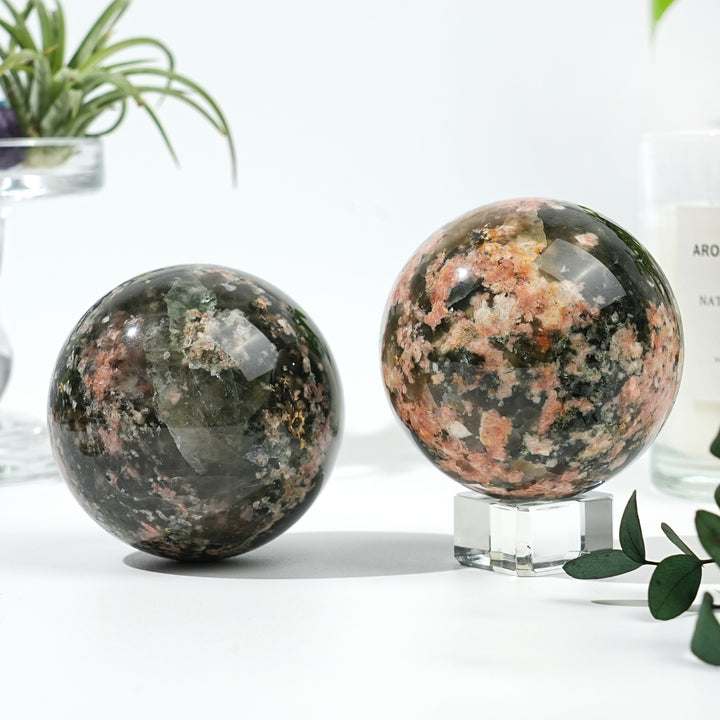Natural Green Rutilated Sphere