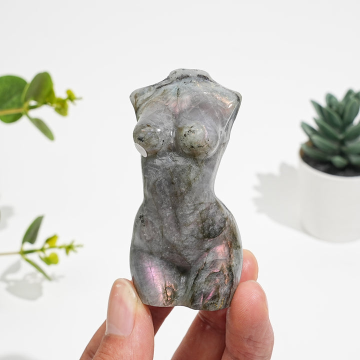 Natural Crystal Labradorite Female Model Carving