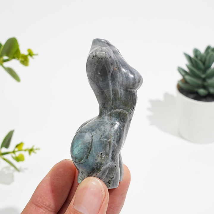 Natural Crystal Labradorite Female Model Carving