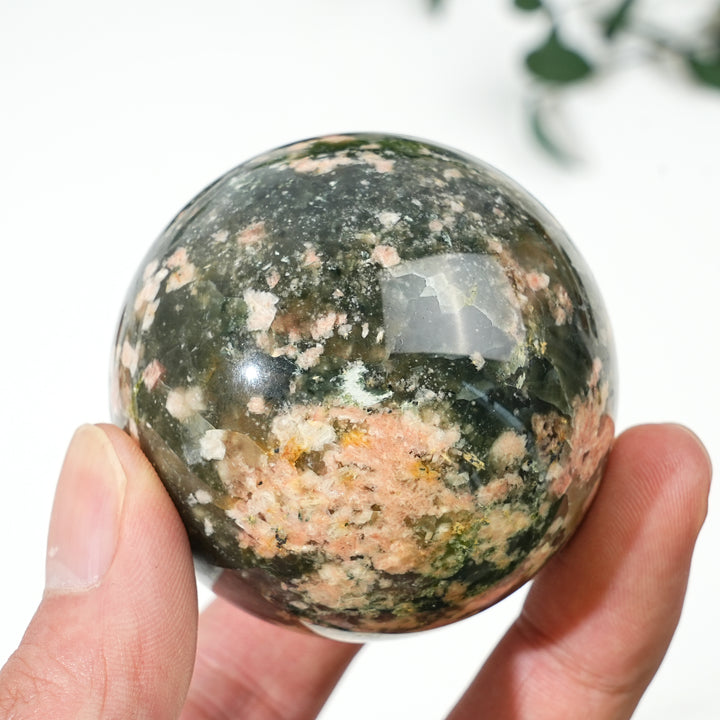 Natural Green Rutilated Sphere