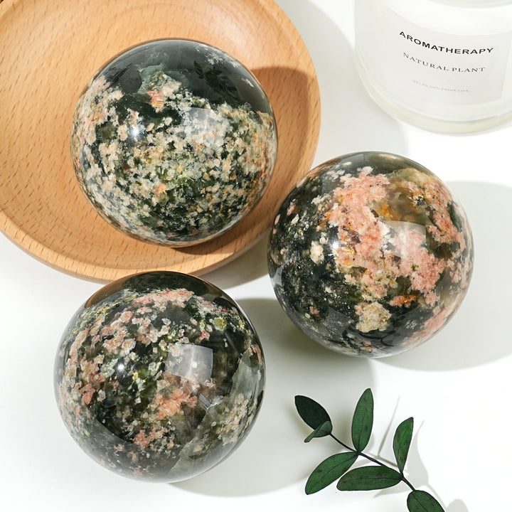 Natural Green Rutilated Sphere