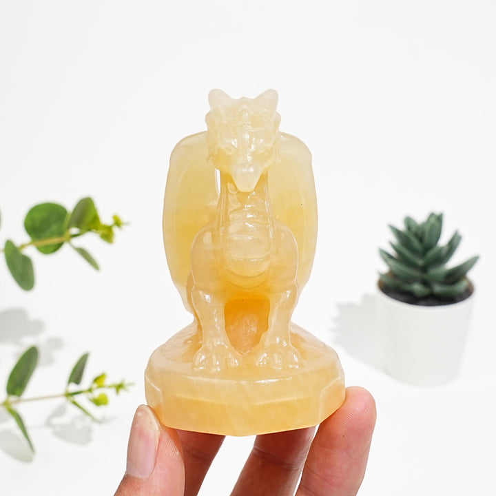 Natural Crystal Fly Dragon Figurine