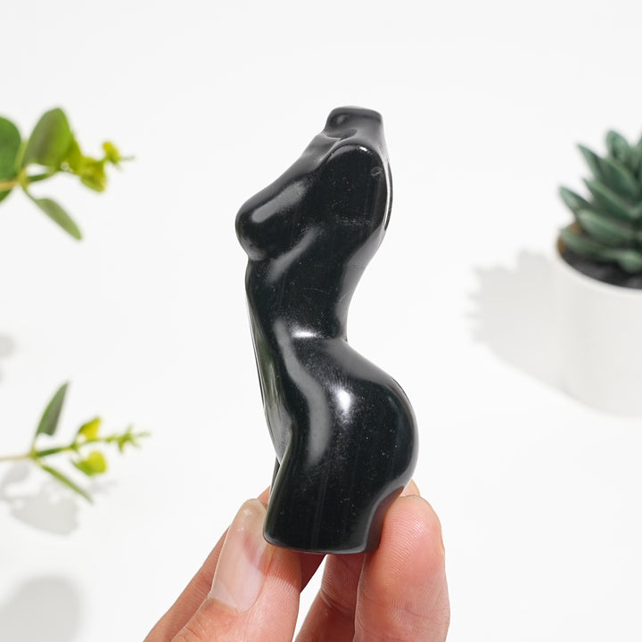 Natural Crystal Silver Obsidian Female Model Carving