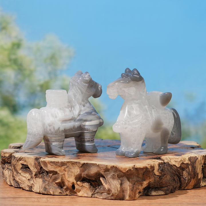 Unique,Natural Carving Agate Horse