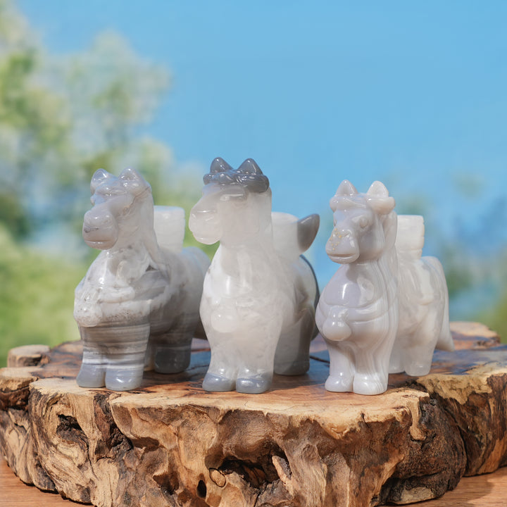 Unique,Natural Carving Agate Horse