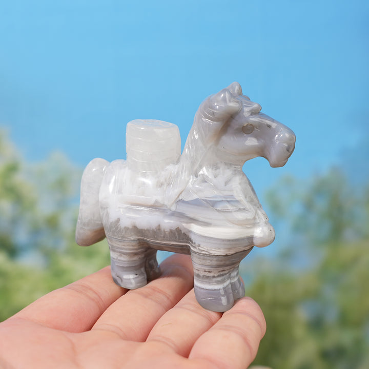 Unique,Natural Carving Agate Horse