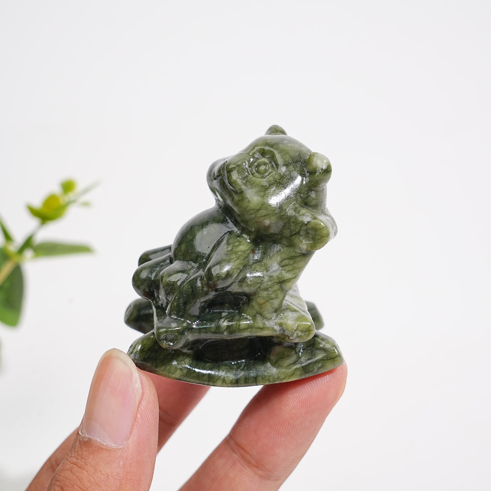 Natural Crystal Carving Serpentine Panda On Chair