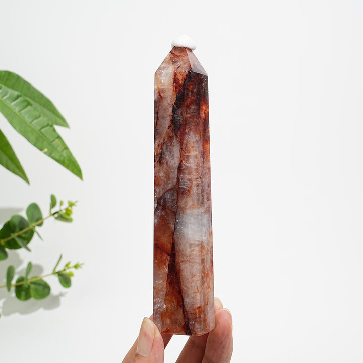 Unique,Natural Crystal Fire Quartz Point