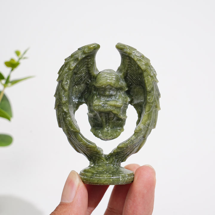 A Slightly Imperfect Natural Crystal Carving Hollow Wing Kneeling Angel
