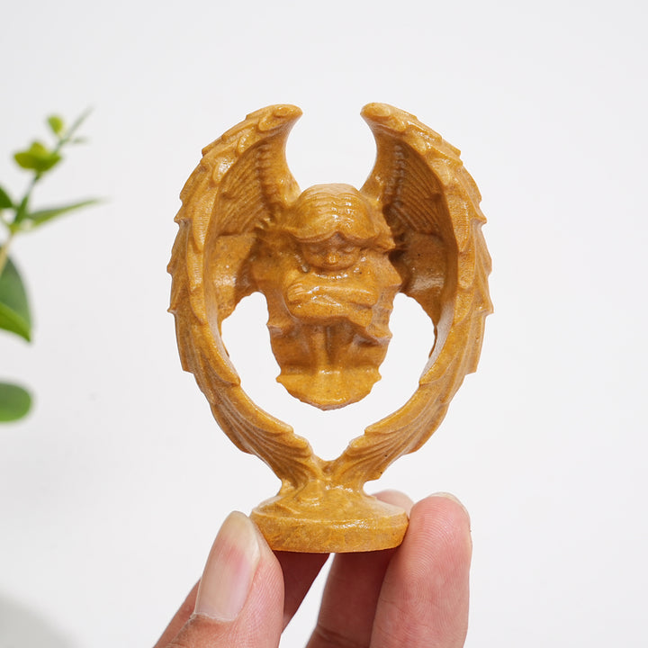 A Slightly Imperfect Natural Crystal Carving Hollow Wing Kneeling Angel