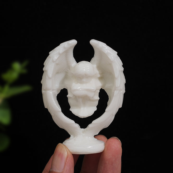 A Slightly Imperfect Natural Crystal Carving Hollow Wing Kneeling Angel