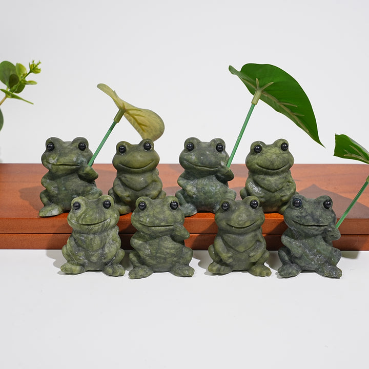 Natural Serpentine Couple Frogs Sharing A Lotus Leaf