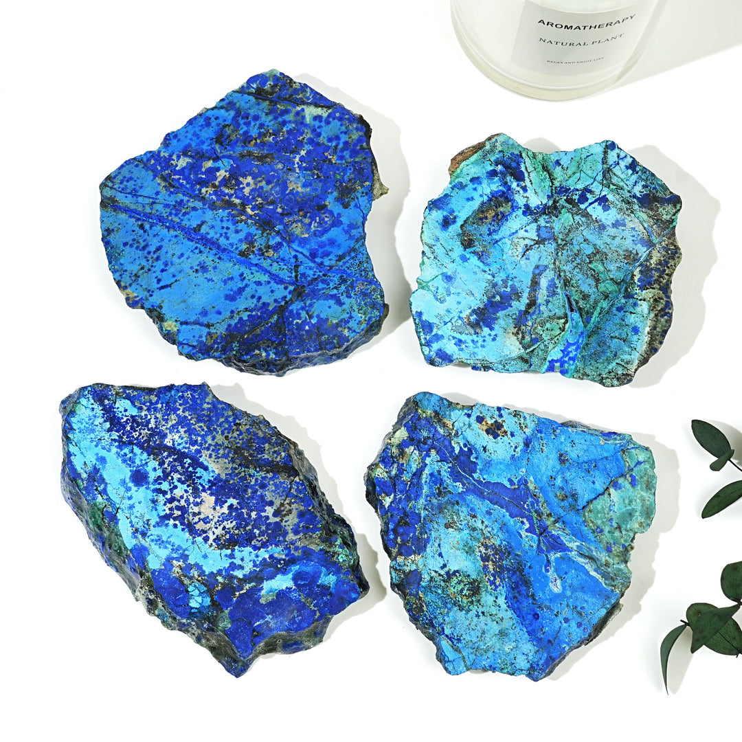 Natural Crystal Carving Azurite Slice