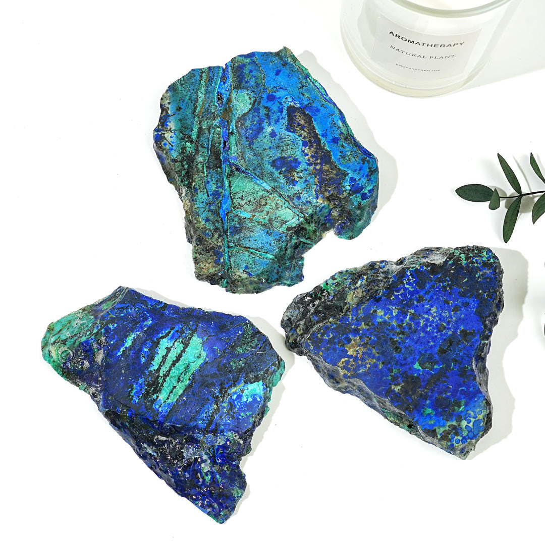 Natural Crystal Carving Azurite Slice