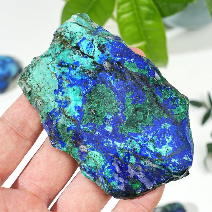 Natural Crystal Carving Azurite Slice