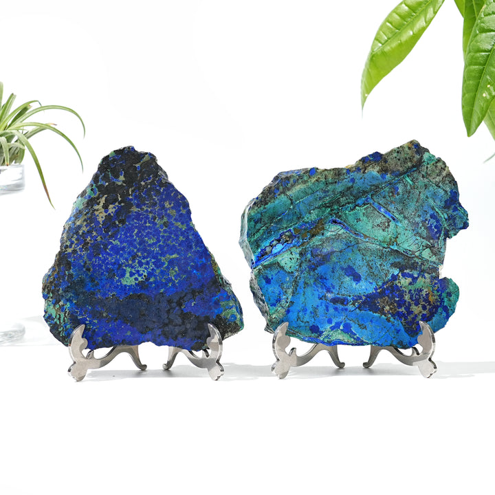 Natural Crystal Carving Azurite Slice