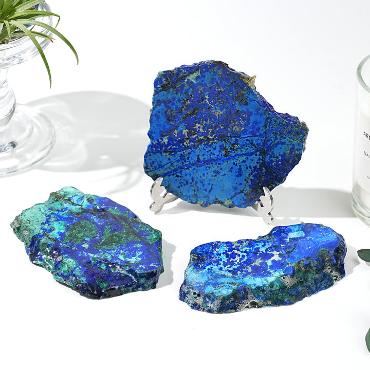 Natural Crystal Carving Azurite Slice