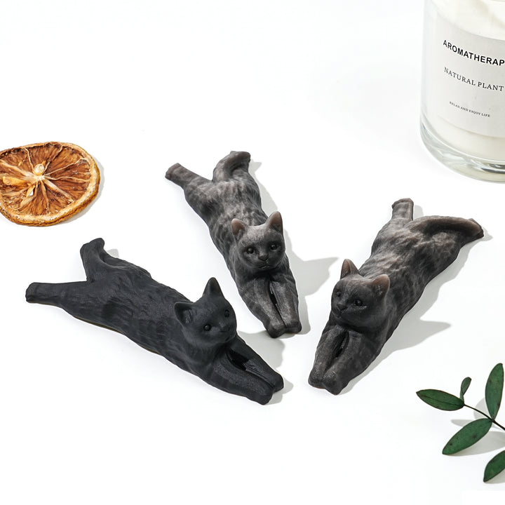 Natural Crystal Carving Long Lying Cat