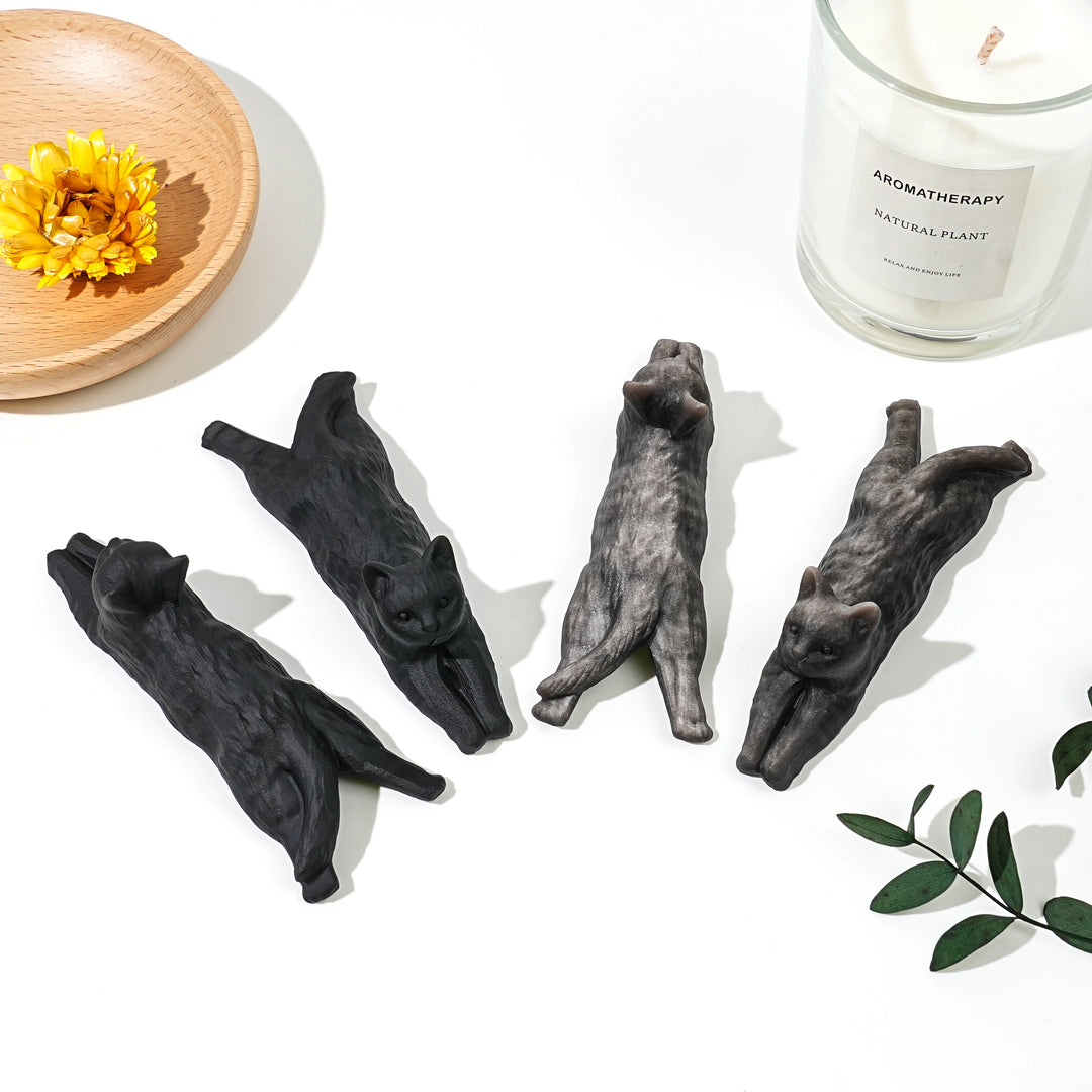 Natural Crystal Carving Long Lying Cat