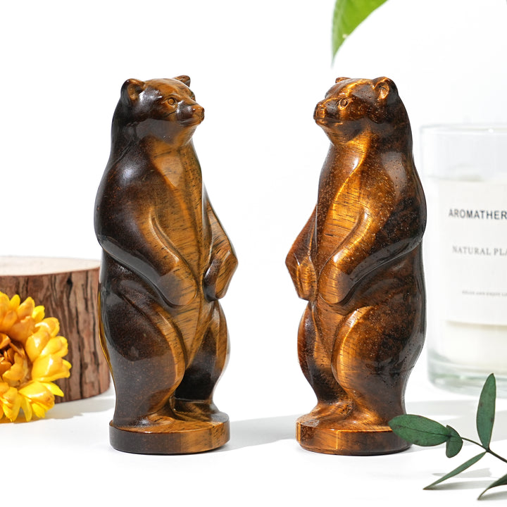 Natural Tiger's Eye Standing Bear
