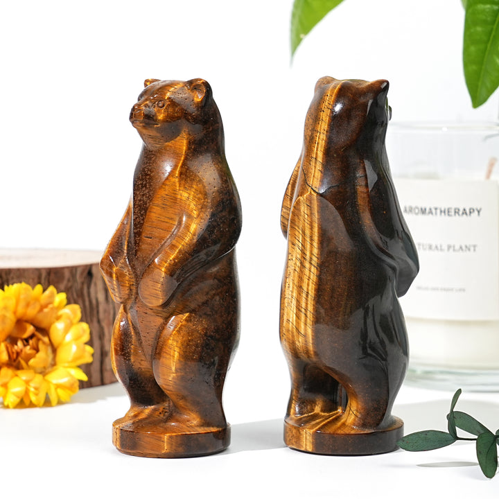 Natural Tiger's Eye Standing Bear