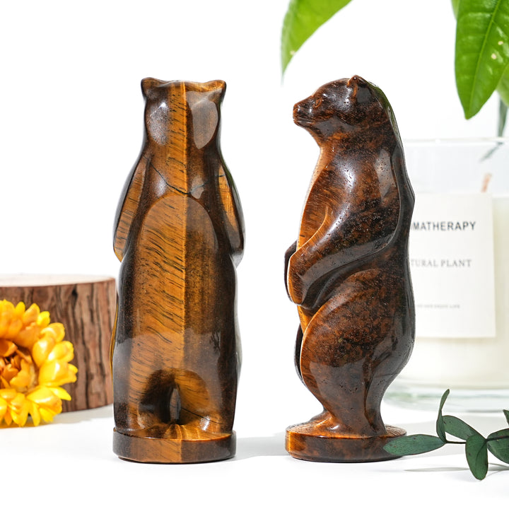 Natural Tiger's Eye Standing Bear