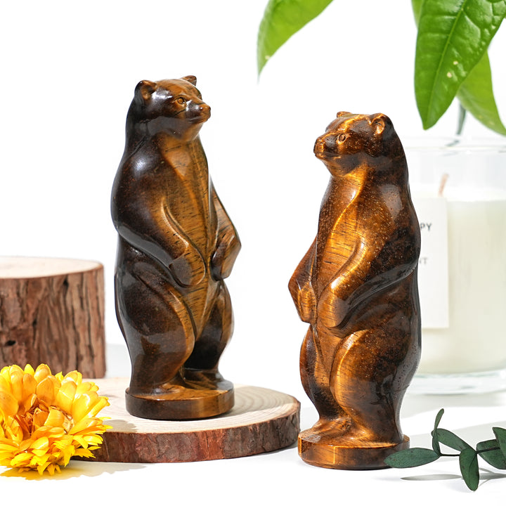 Natural Tiger's Eye Standing Bear