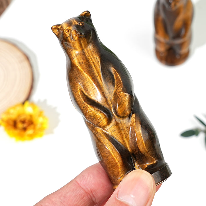 Natural Tiger's Eye Standing Bear