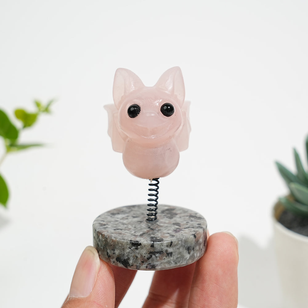 A Slightly Imperfect Natural Crystal Cute Wobble Spring Bat