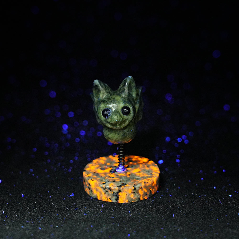 A Slightly Imperfect Natural Crystal Cute Wobble Spring Bat