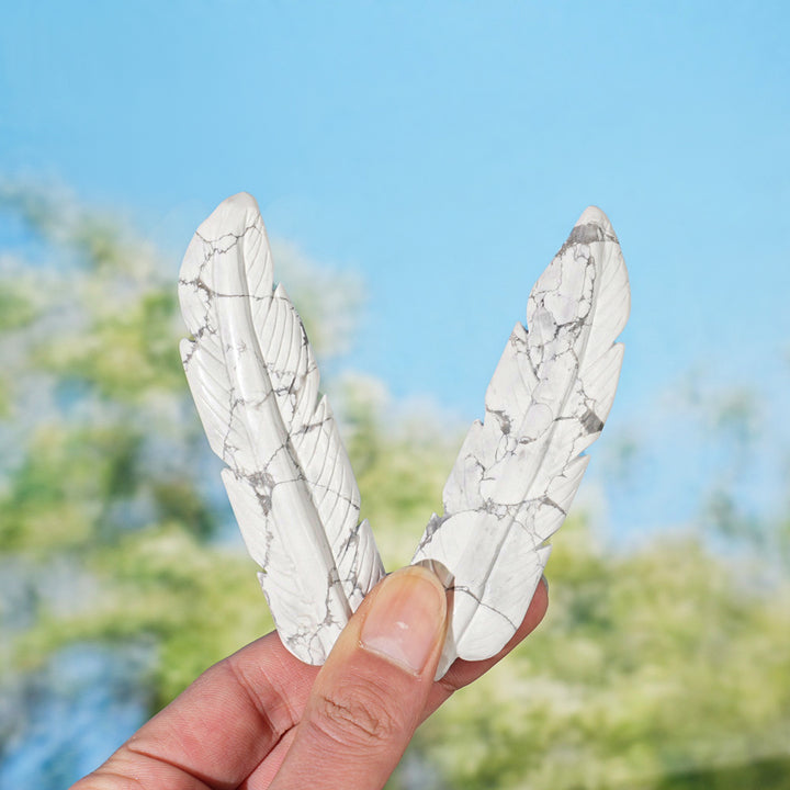 Natural Crystal Carved Howlite Feather