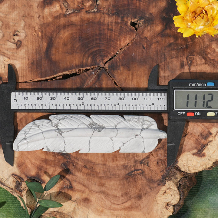 Natural Crystal Carved Howlite Feather