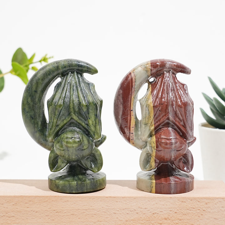 Natural Crystal Carving Moon Bat