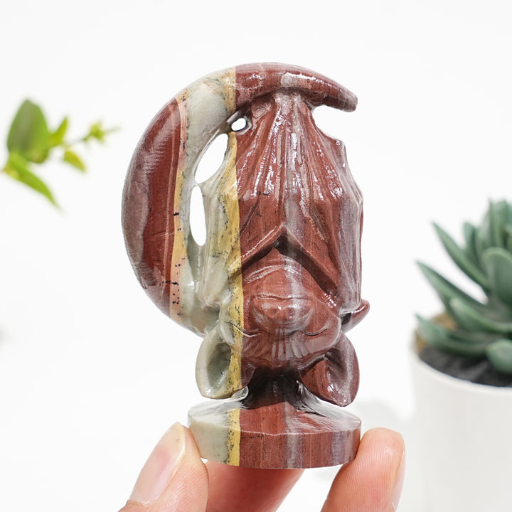 Natural Crystal Carving Moon Bat