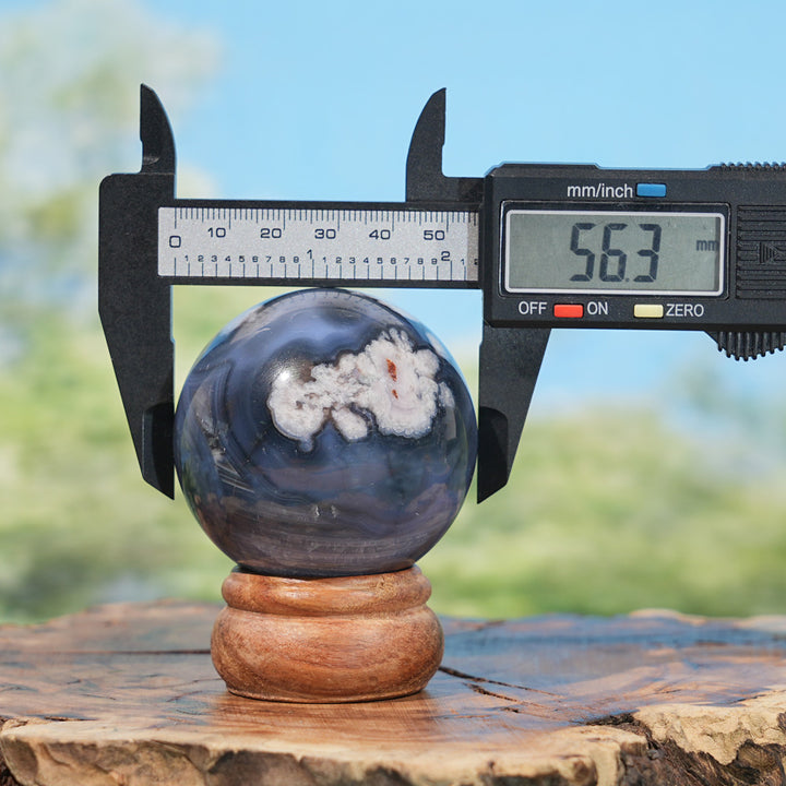 Natural Blue Flower Agate Sphere