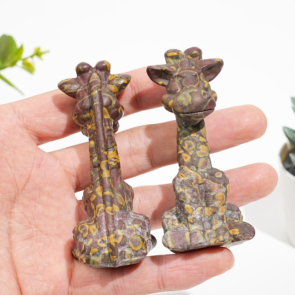 Natural Conglomerate Jasper Giraffe