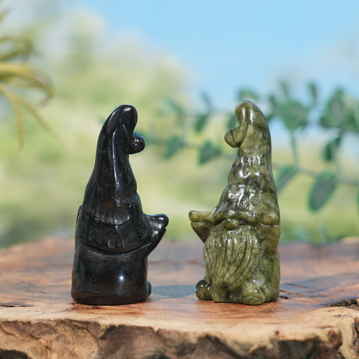 Natural Crystal Carving Gnome Wizard